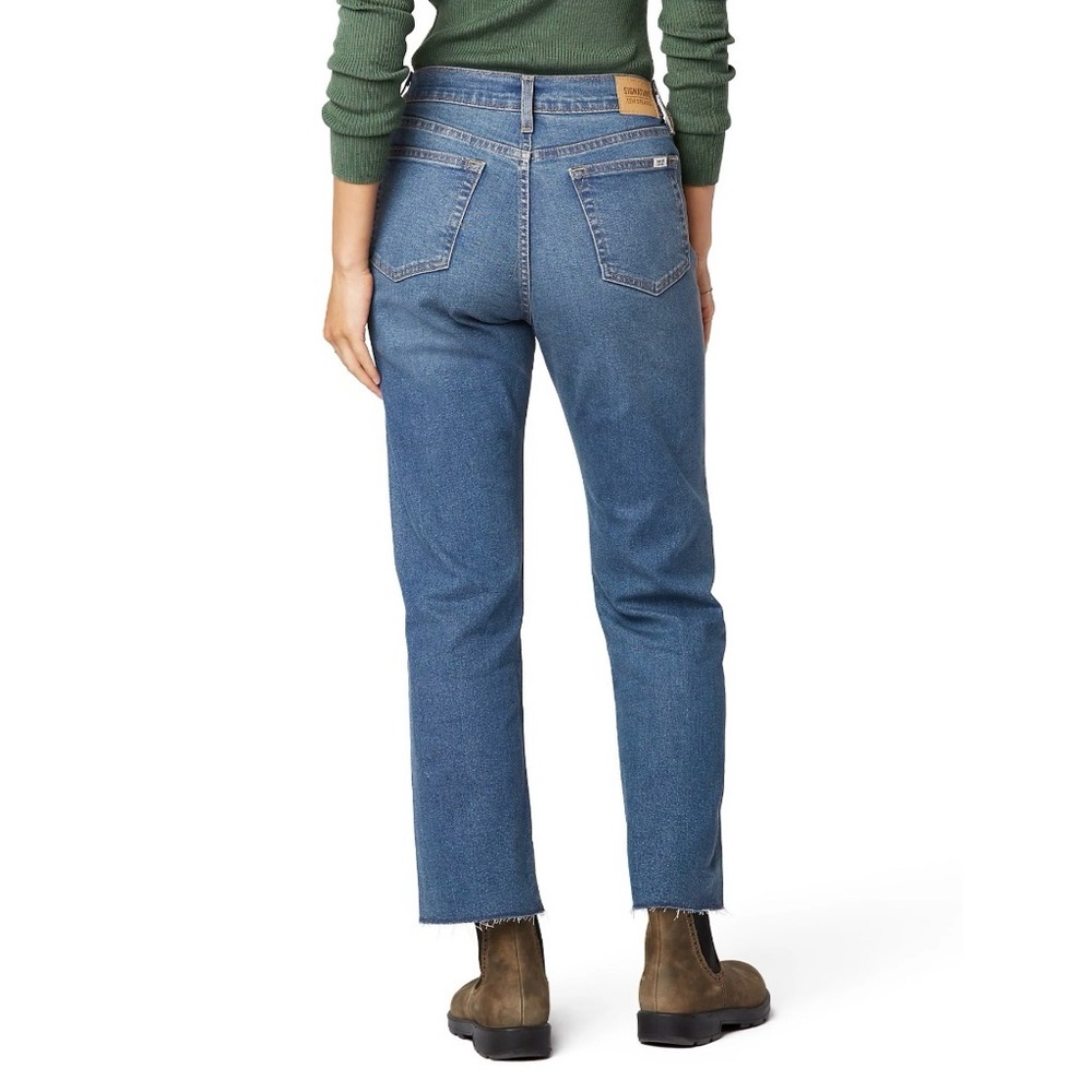 Levi Strauss Signature Women's Heritage High Rise Straight Jeans Distressed